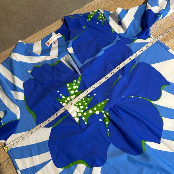 Jude Connally Kerry Shift Dress Bold Floral Periwinkle L - Picture 9 of 10